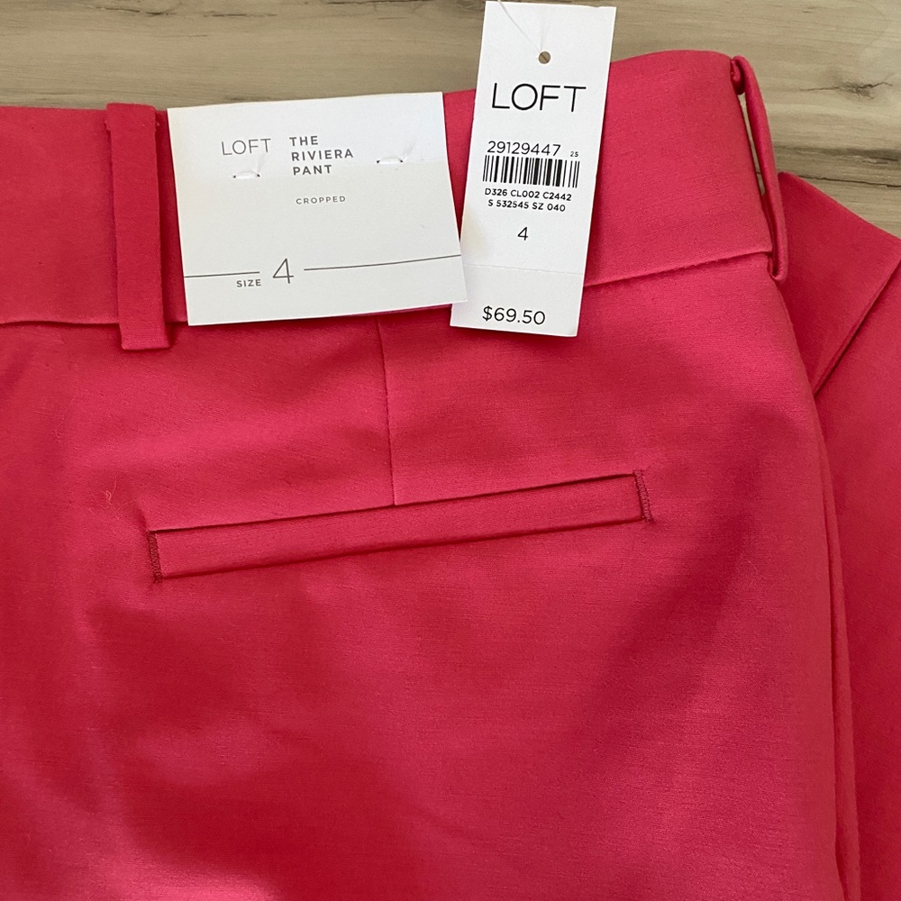 LOFT Riviera Pant  Red Size 4  NEW